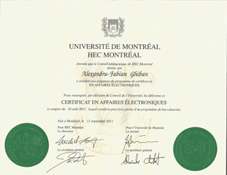 Certificate of e-commerce management